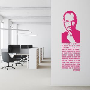 Citát Steve Jobs - samolepka na zeď Růžová 30 x 100 cm