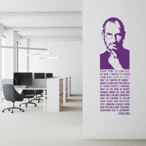 Citát Steve Jobs - samolepka na zeď Fialová 30 x 100 cm