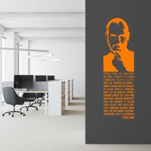 Citát Steve Jobs - samolepka na zeď Oranžová 30 x 100 cm
