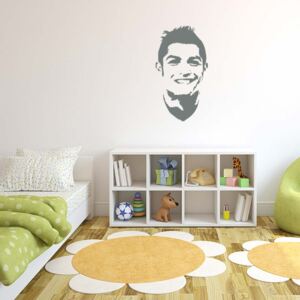 GLIX Ronaldo - samolepka na zeď Šedá 25 x 45 cm