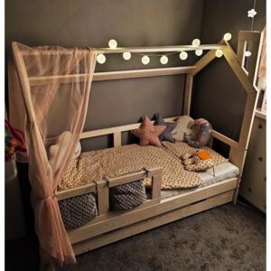 SKLADEM: Dětská postel z masivu se šuplíkem DOMEČEK BEDHOUSE 200x100 cm - bílá