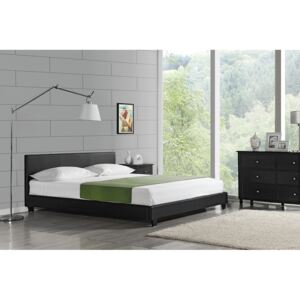 Corium® Moderní manželská postel "Barcelona" HTB-1008 - černá - 200 x 200 cm