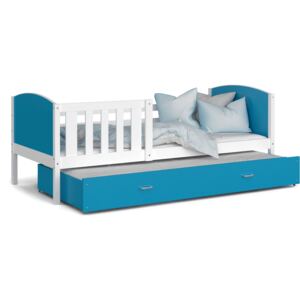 Dětská postel s přistýlkou TAMI R2 - 190x80 cm - modro-bílá