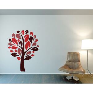 GLIX Strom III. - samolepka na zeď Světle červená 50 x 70 cm