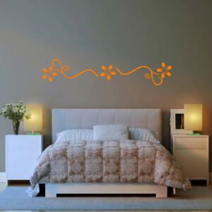 GLIX Květinová dekorace - samolepka na zeď Oranžová 100 x 25 cm