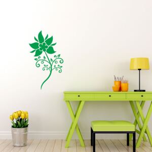 GLIX Květinová dekorace - samolepka na zeď Světle zelená 30 x 55 cm