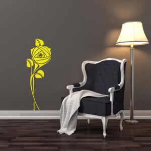 GLIX Květinová dekorace IX. - samolepka na zeď Žlutá 30 x 80 cm