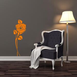 GLIX Květinová dekorace IX. - samolepka na zeď Oranžová 30 x 80 cm
