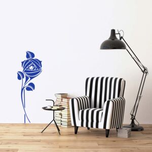 GLIX Květinová dekorace IX. - samolepka na zeď Modrá 30 x 80 cm