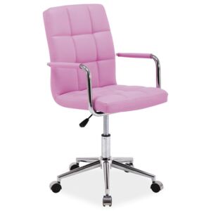 Kancelářská židle Q-022 ekokůže růžová