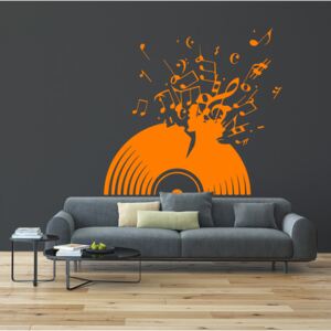 GLIX Vinylová deska - samolepka na zeď Oranžová 100 x 90 cm