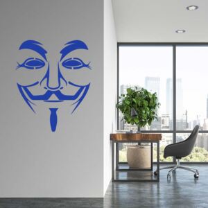 GLIX Anonymous - samolepka na zeď Modrá 50 x 65 cm
