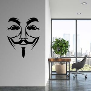GLIX Anonymous - samolepka na zeď Černá 50 x 65 cm