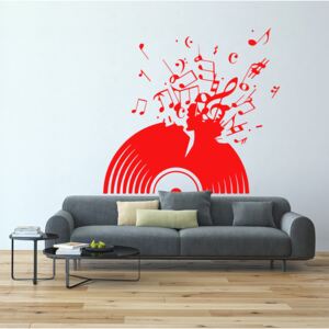 GLIX Vinylová deska - samolepka na zeď Světle červená 50 x 45 cm