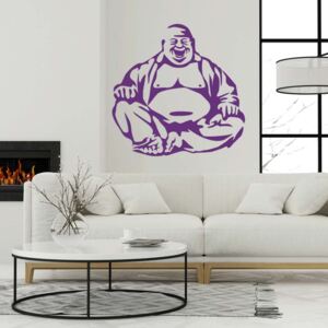GLIX Veselý buddha - samolepka na zeď Fialová 50 x 50 cm