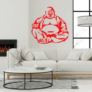 GLIX Veselý buddha - samolepka na zeď Světle červená 100 x 100 cm