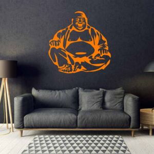 GLIX Veselý buddha - samolepka na zeď Oranžová 100 x 100 cm
