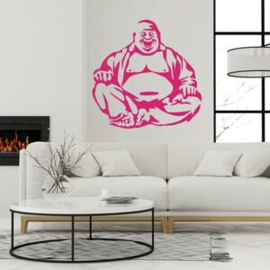 GLIX Veselý buddha - samolepka na zeď Růžová 100 x 100 cm