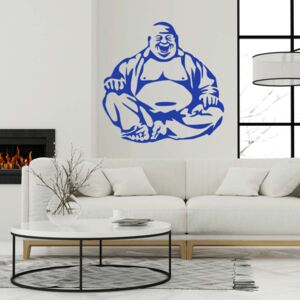 GLIX Veselý buddha - samolepka na zeď Modrá 100 x 100 cm