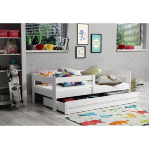 Dětská postel GOGO + matrace + rošt ZDARMA, 160x80, bílá/bílá