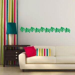 GLIX Bordura ze srdíček - samolepka na zeď Světle zelená 100 x 12 cm
