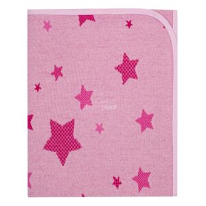 LittleUP Dětská deka 80x90 cm LittleUp Stars růžová