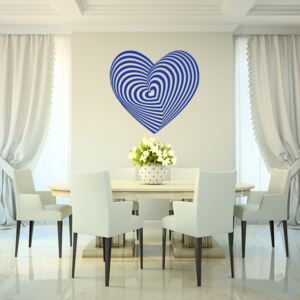 GLIX Hypno srdce - samolepka na zeď Modrá 75 x 70 cm