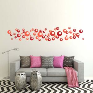 GLIX Bubliny - samolepka na zeď Světle červená 3 x 30 x 45 cm
