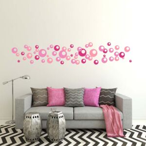 GLIX Bubliny - samolepka na zeď Růžová 3 x 30 x 45 cm
