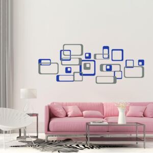 GLIX Dekorativní čtverce - samolepka na zeď Šedá a modrá 2 x 30 x 30 cm