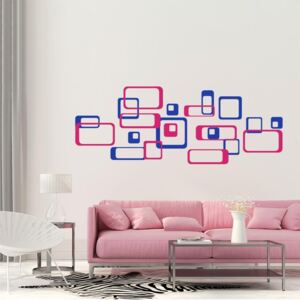 GLIX Dekorativní čtverce - samolepka na zeď Růžová a modrá 2 x 30 x 30 cm