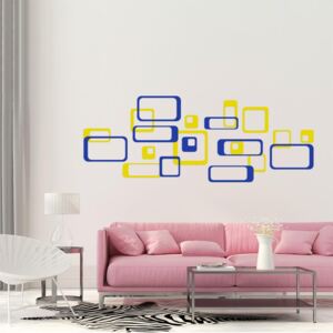 GLIX Dekorativní čtverce - samolepka na zeď Žlutá a modrá 2 x 30 x 30 cm