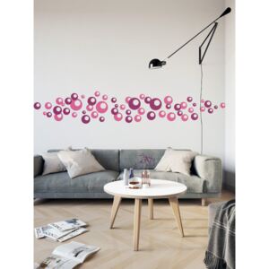 GLIX Bubliny dvoubarevné II. - samolepka na zeď Růžová 2 x 30 x 30 cm