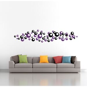 GLIX Bubliny dvoubarevné - samolepka na zeď Černá a fialová 2 x 30 x 30 cm