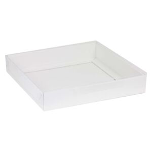 Dárková krabice s průhledným víkem 300x300x50/40 mm, bílá