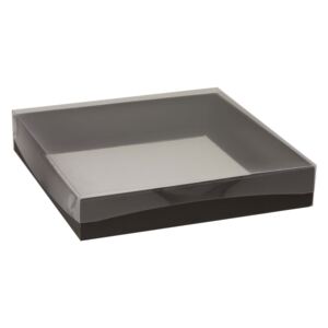 Dárková krabice s průhledným víkem 300x300x50/40 mm, černá