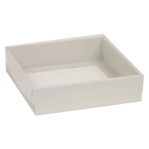 Dárková krabička s průhledným víkem 200x200x50/40 mm, šedá