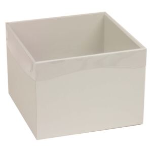 Dárková krabička s průhledným víkem 200x200x150/40 mm, šedá