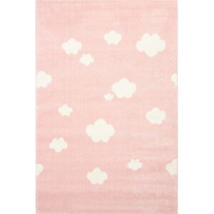 Dětský kusový koberec Mráčky růžový 133x190, Velikosti 133x190cm