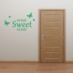 GLIX Domov sladký domov - samolepka na zeď Světle zelená 50 x 30 cm