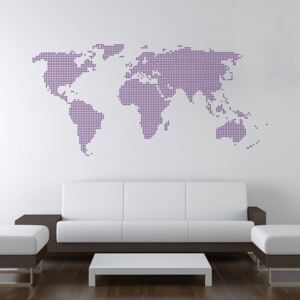 GLIX Mapa světa - samolepka na zeď Fialová 200 x 100 cm