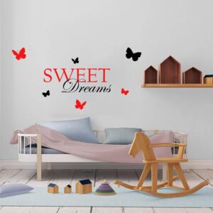 GLIX Sweet dreams - samolepka na zeď Černá a červená 120 x 60 cm