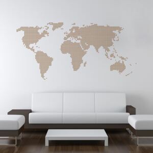 GLIX Mapa světa - samolepka na zeď Hnědá 200 x 100 cm