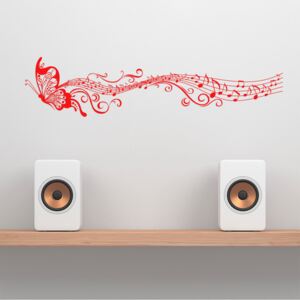 GLIX Motýl - samolepka na zeď Světle červená 120 x 30 cm
