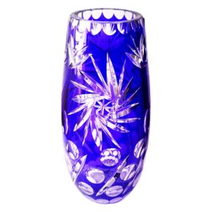 Váza broušená větrník modrá 16.5 cm