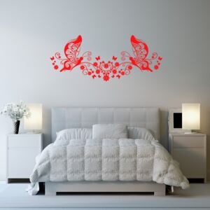 GLIX Motýli - samolepka na zeď Světle červená 120 x 50 cm