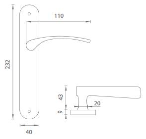 Dveřní kování MP Laura (OLV) - BB klika-klika otvor pro obyčejný klíč/OLV (mosaz leštěná a lakovaná) / Rozteč 90 mm