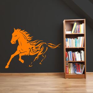 GLIX Kůň - samolepka na zeď Oranžová 80 x 58 cm