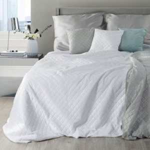 Přehoz na postel NATANA 200x220 cm bílá/stříbrný lesk Mybesthome