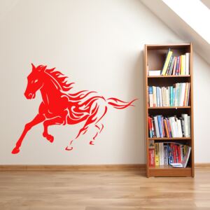 GLIX Kůň - samolepka na zeď Světle červená 80 x 58 cm